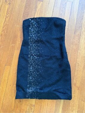Donatella Versace for Gianni Versace Strapless Black Alpaca Wool Dress